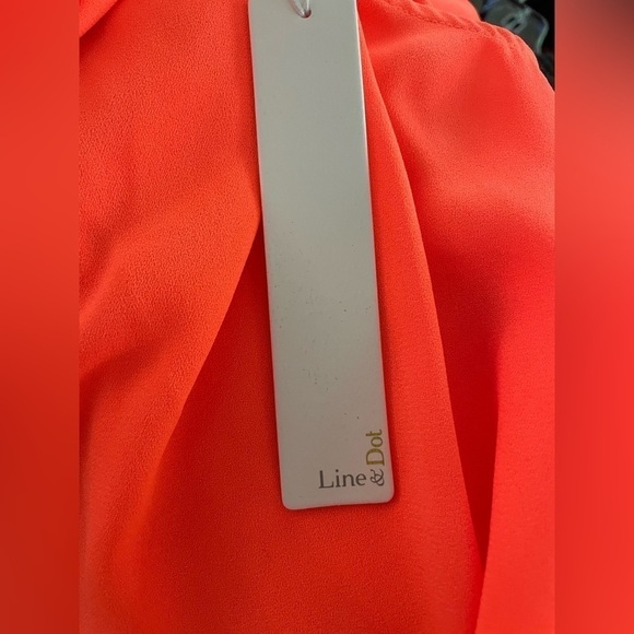 Line & Dot Neon Orange Shoulder Tie Lennon Dress - Picture 10 of 15